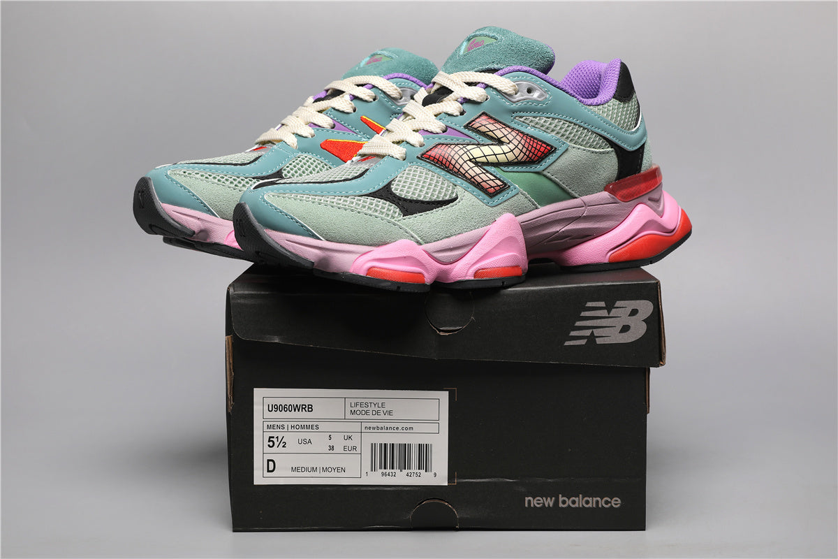 9060 Green / Pink Sneakers
