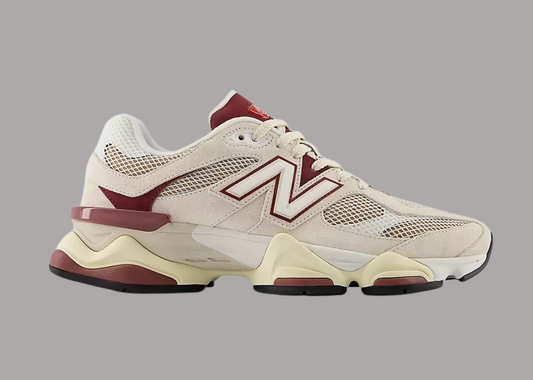 9060 Linen / Monarch Burgundy Sneakers