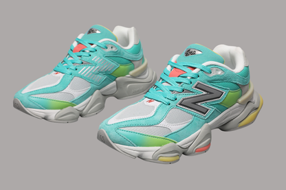 9060 Cyan Burst Sneakers