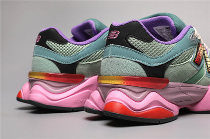 9060 Green / Pink Sneakers