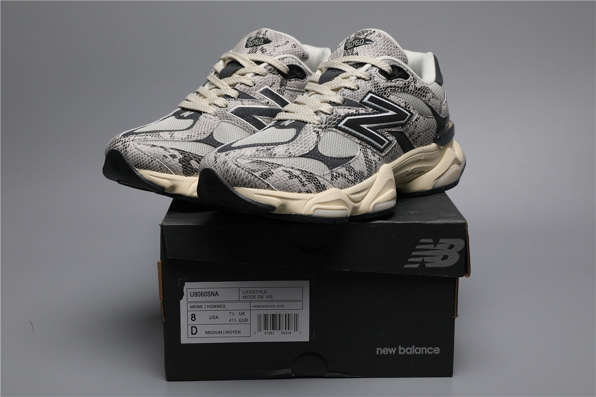 9060 Black Gray Snake Pattern SNA Sneakers