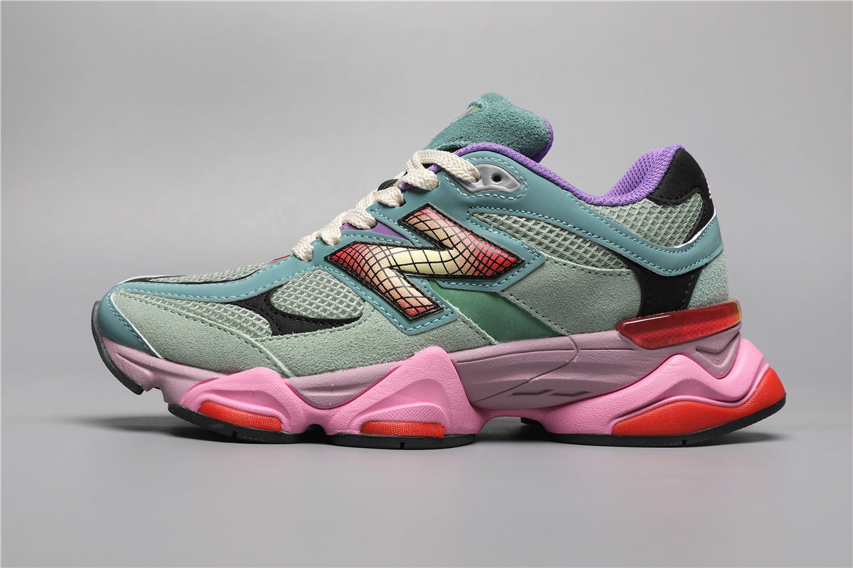 9060 Green / Pink Sneakers