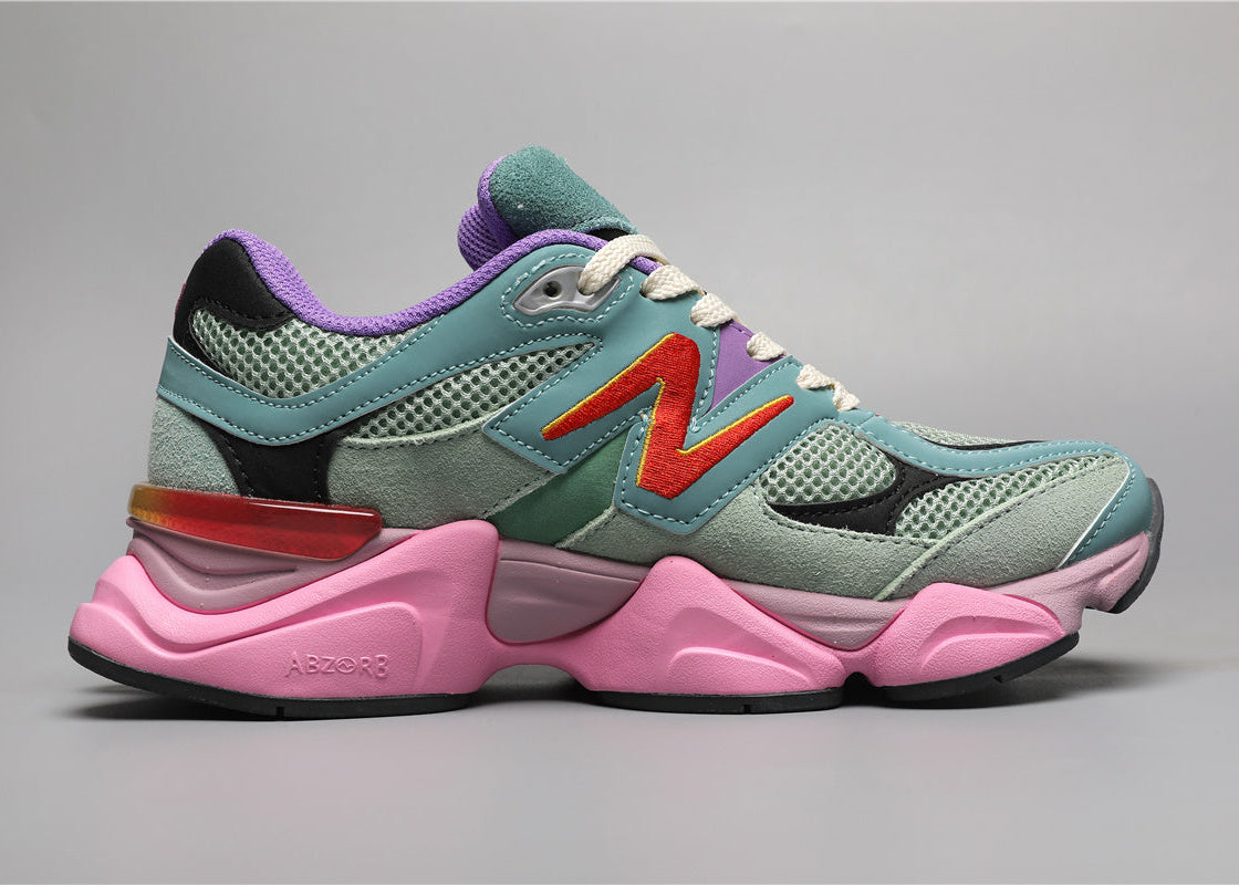 9060 Green / Pink Sneakers