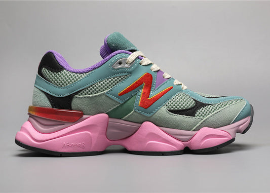 9060 Green / Pink Sneakers