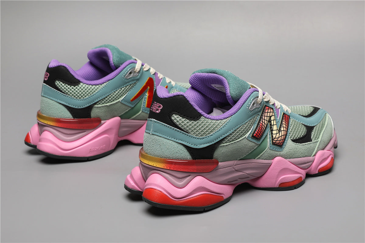 9060 Green / Pink Sneakers